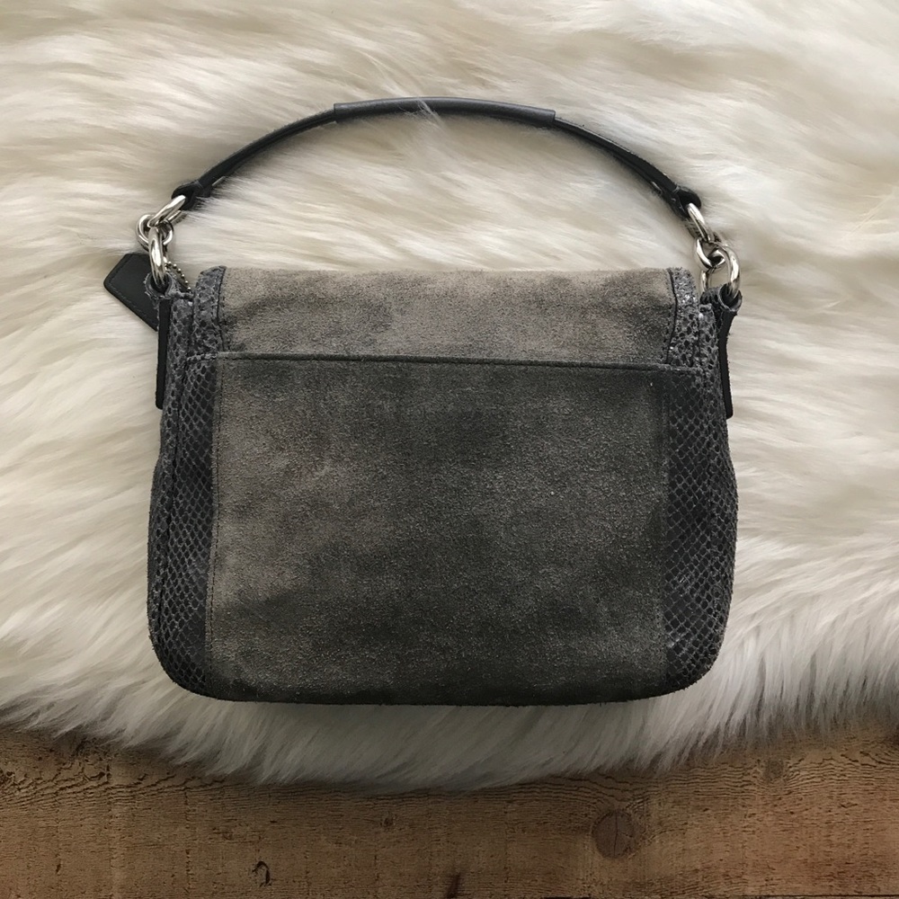 SOLD Coach Taylor Suede & Exotic Leather Front Flap Bag - Picture 7 of 8